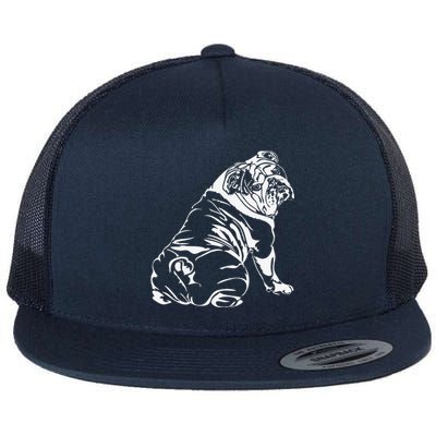 Funny English Bulldog Dog Hund Tee Gift Flat Bill Trucker Hat