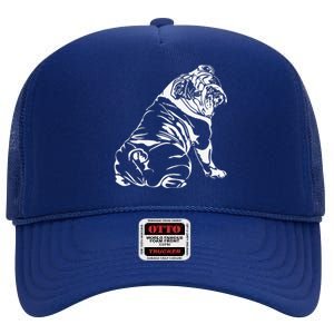 Funny English Bulldog Dog Hund Tee Gift High Crown Mesh Back Trucker Hat