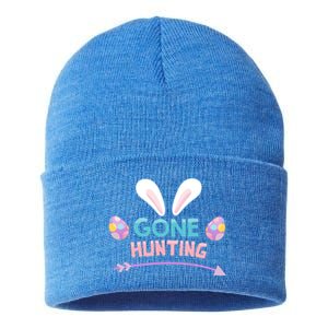 Funny Easter Basket Egg Gone Hunting Funny Gift Sustainable Knit Beanie