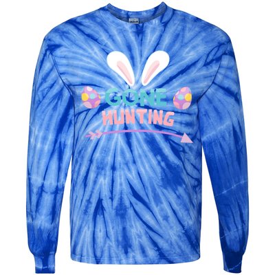 Funny Easter Basket Egg Gone Hunting Funny Gift Tie-Dye Long Sleeve Shirt