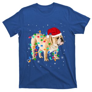 Funny English Bulldog Christmas Light Funny Gift Xmas Gift T-Shirt