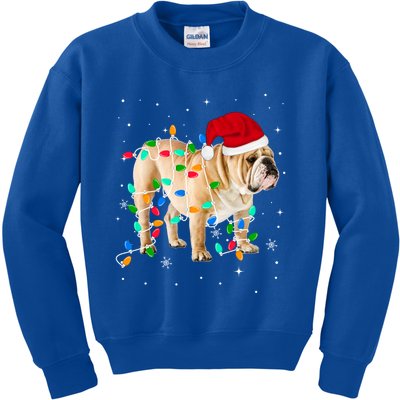 Funny English Bulldog Christmas Light Funny Gift Xmas Gift Kids Sweatshirt