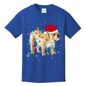 Funny English Bulldog Christmas Light Funny Gift Xmas Gift Kids T-Shirt