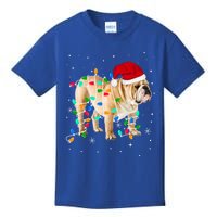 Funny English Bulldog Christmas Light Funny Gift Xmas Gift Kids T-Shirt