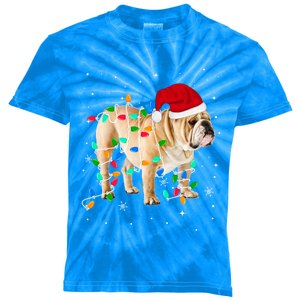 Funny English Bulldog Christmas Light Funny Gift Xmas Gift Kids Tie-Dye T-Shirt