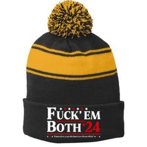 Fuck Em Both 24 America Can Do Better Than This Political Stripe Pom Pom Beanie