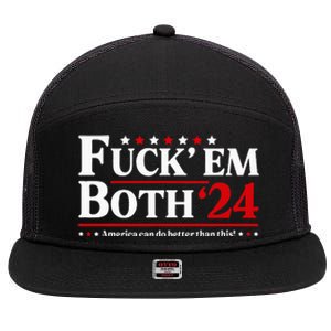 Fuck Em Both 24 America Can Do Better Than This Political 7 Panel Mesh Trucker Snapback Hat