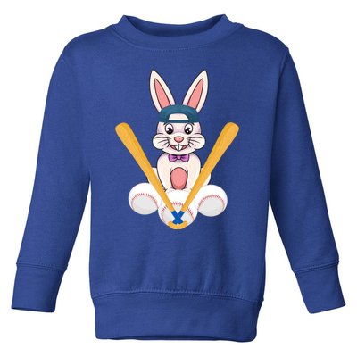 Funny Easter Bunny With Baseball Cap Baseball Lover Pitcher Great Gift Toddler Sweatshirt