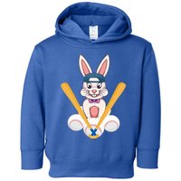 Funny Easter Bunny With Baseball Cap Baseball Lover Pitcher Great Gift Toddler Hoodie