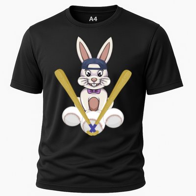 Funny Easter Bunny With Baseball Cap Baseball Lover Pitcher Funny Gift Cooling Performance Crew T-Shirt