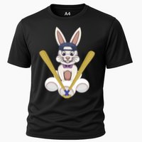 Funny Easter Bunny With Baseball Cap Baseball Lover Pitcher Funny Gift Cooling Performance Crew T-Shirt
