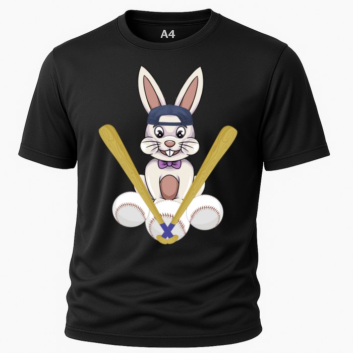 Funny Easter Bunny With Baseball Cap Baseball Lover Pitcher Funny Gift Cooling Performance Crew T-Shirt