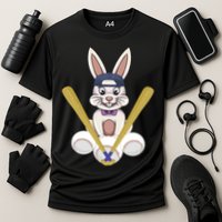 Funny Easter Bunny With Baseball Cap Baseball Lover Pitcher Funny Gift Cooling Performance Crew T-Shirt
