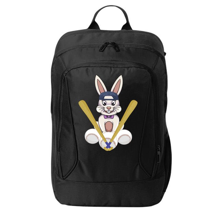 Funny Easter Bunny With Baseball Cap Baseball Lover Pitcher Funny Gift City Backpack