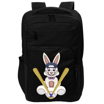 Funny Easter Bunny With Baseball Cap Baseball Lover Pitcher Funny Gift Impact Tech Backpack