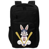 Funny Easter Bunny With Baseball Cap Baseball Lover Pitcher Funny Gift Impact Tech Backpack