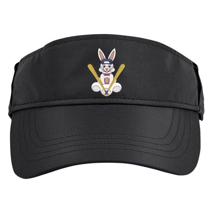 Funny Easter Bunny With Baseball Cap Baseball Lover Pitcher Funny Gift Adult Drive Performance Visor