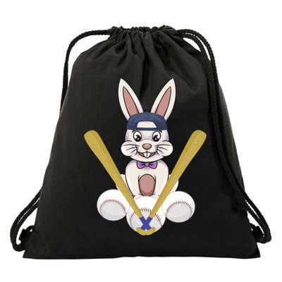 Funny Easter Bunny With Baseball Cap Baseball Lover Pitcher Funny Gift Drawstring Bag