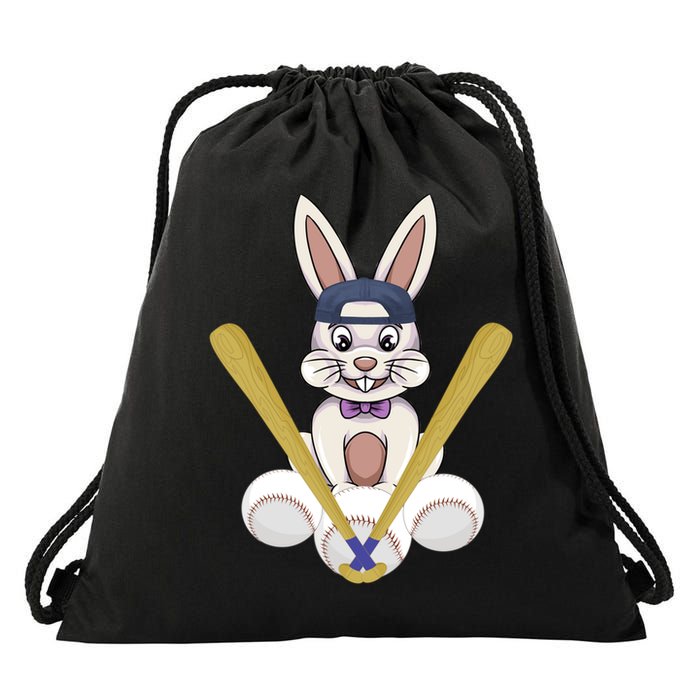 Funny Easter Bunny With Baseball Cap Baseball Lover Pitcher Funny Gift Drawstring Bag
