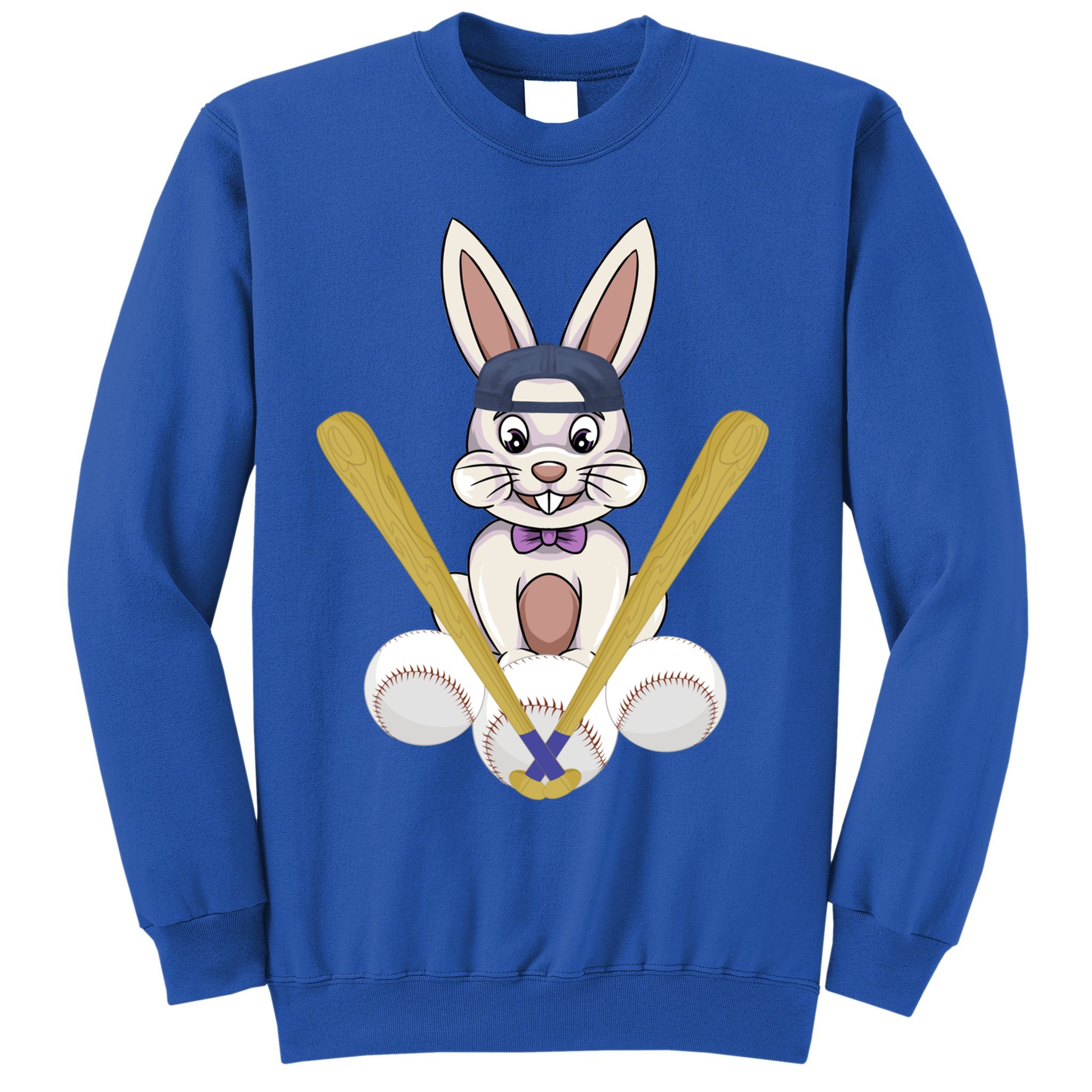 Funny Easter Bunny With Baseball Cap Baseball Lover Pitcher Funny Gift Sweatshirt