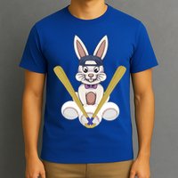 Funny Easter Bunny With Baseball Cap Baseball Lover Pitcher Funny Gift T-Shirt