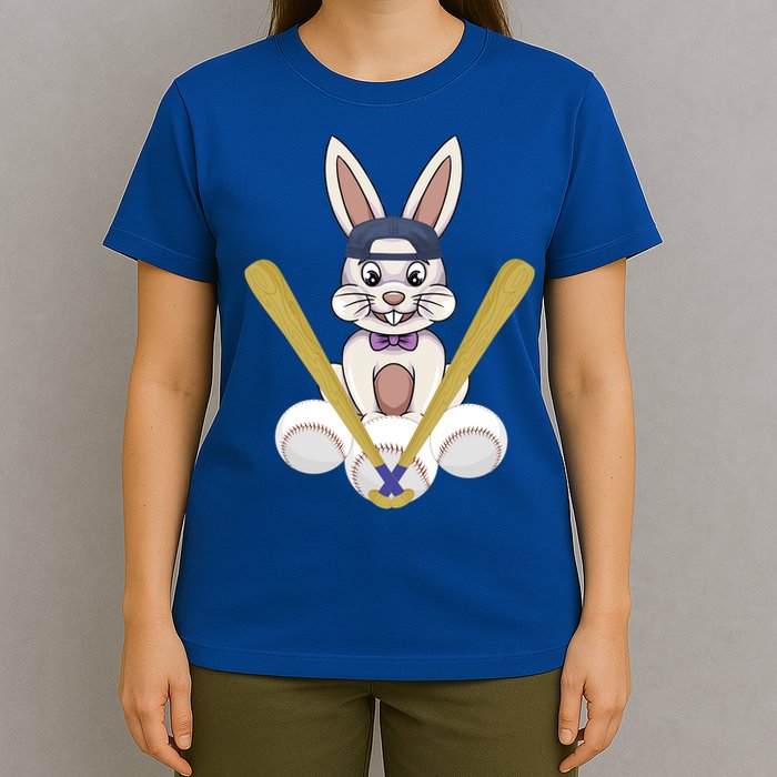 Funny Easter Bunny With Baseball Cap Baseball Lover Pitcher Funny Gift T-Shirt