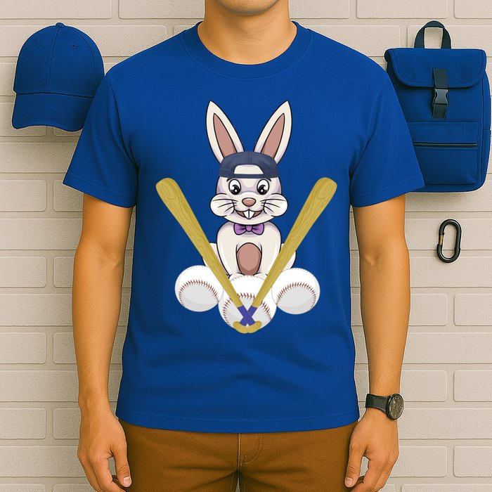 Funny Easter Bunny With Baseball Cap Baseball Lover Pitcher Funny Gift T-Shirt