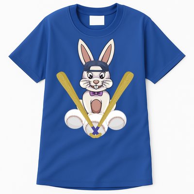 Funny Easter Bunny With Baseball Cap Baseball Lover Pitcher Funny Gift Tall T-Shirt