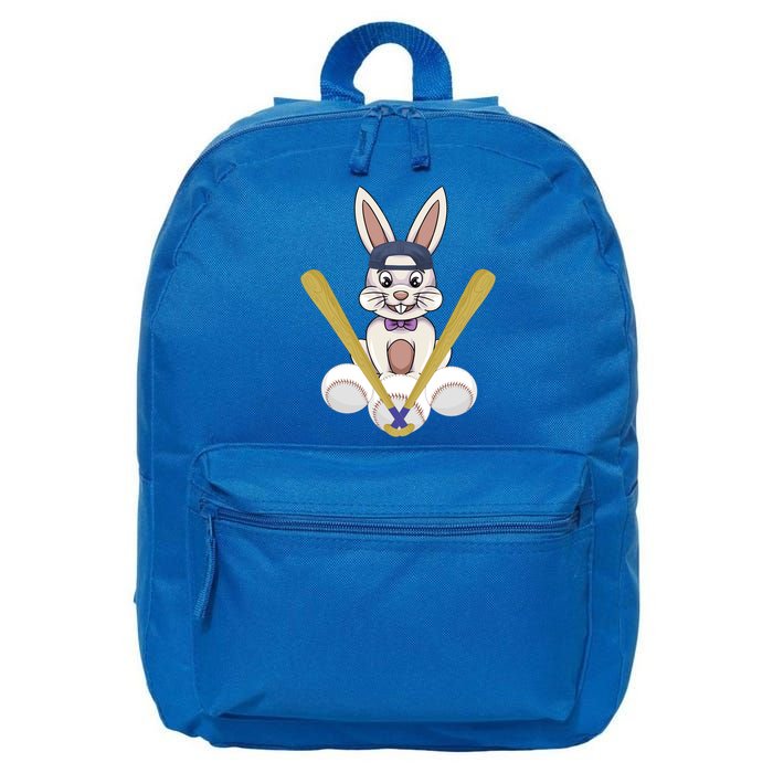 Funny Easter Bunny With Baseball Cap Baseball Lover Pitcher Funny Gift 16 in Basic Backpack