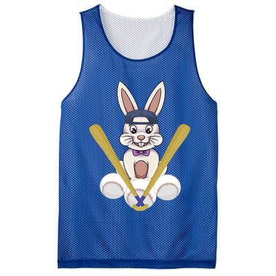 Funny Easter Bunny With Baseball Cap Baseball Lover Pitcher Funny Gift Mesh Reversible Basketball Jersey Tank