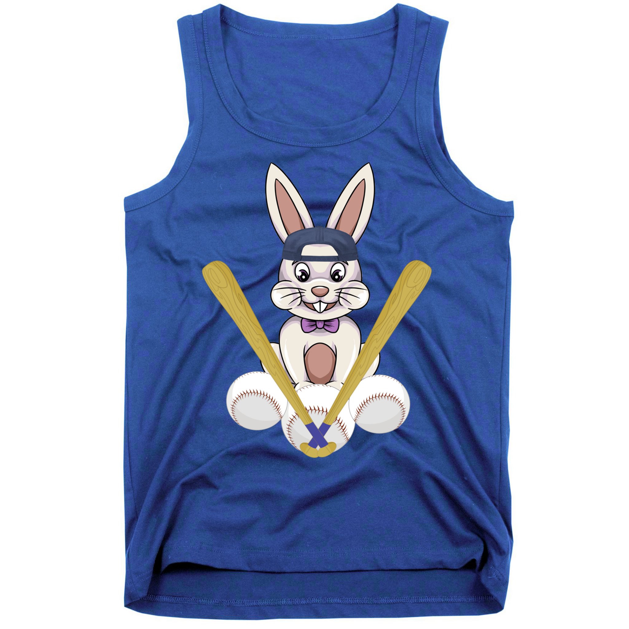 Funny Easter Bunny With Baseball Cap Baseball Lover Pitcher Funny Gift Tank Top