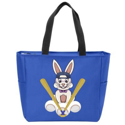 Funny Easter Bunny With Baseball Cap Baseball Lover Pitcher Funny Gift Zip Tote Bag