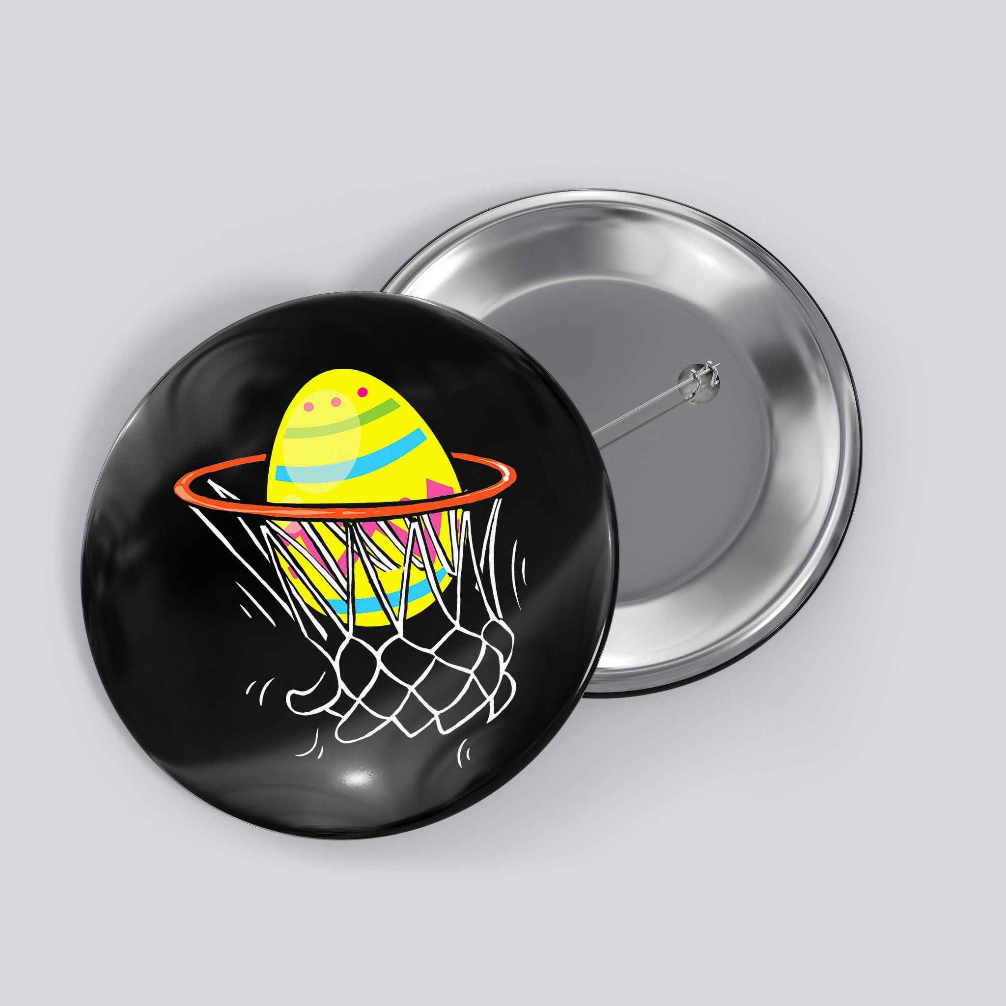 Funny Easter Basketball Egg Hunting Button