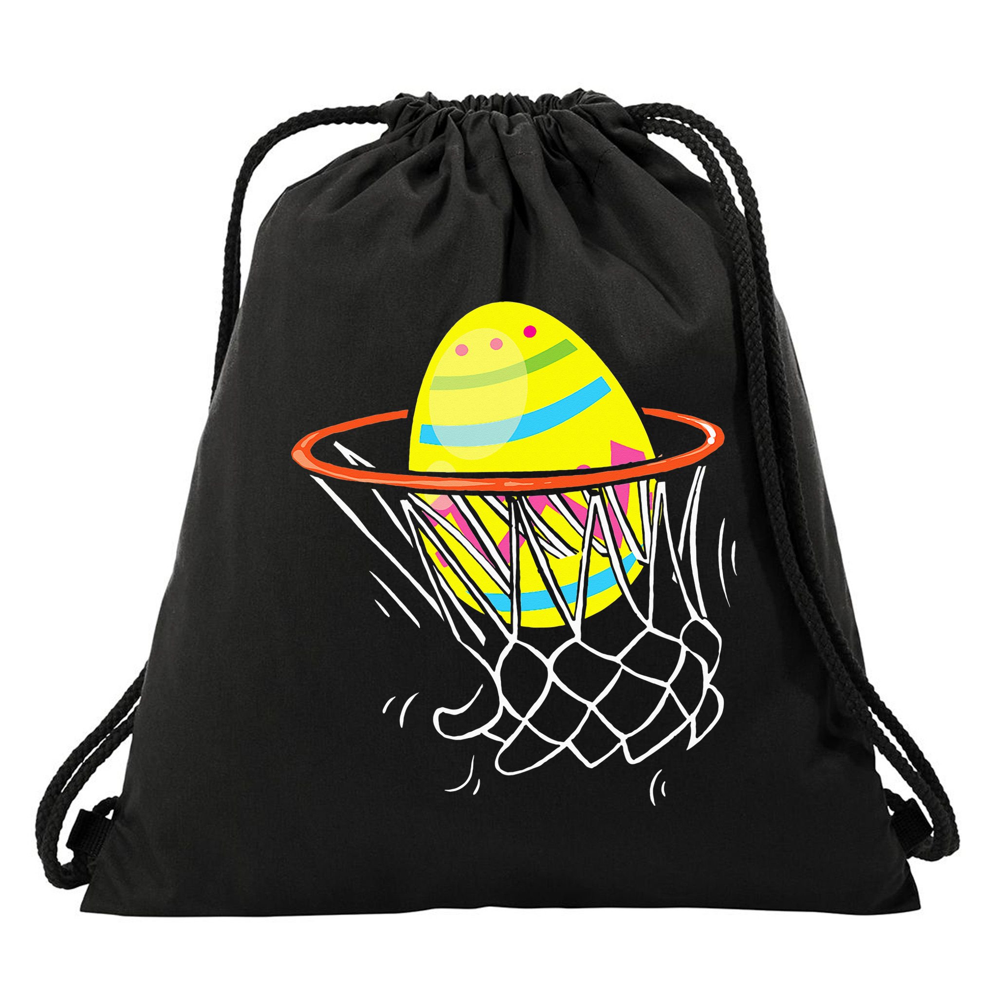 Funny Easter Basketball Egg Hunting Drawstring Bag