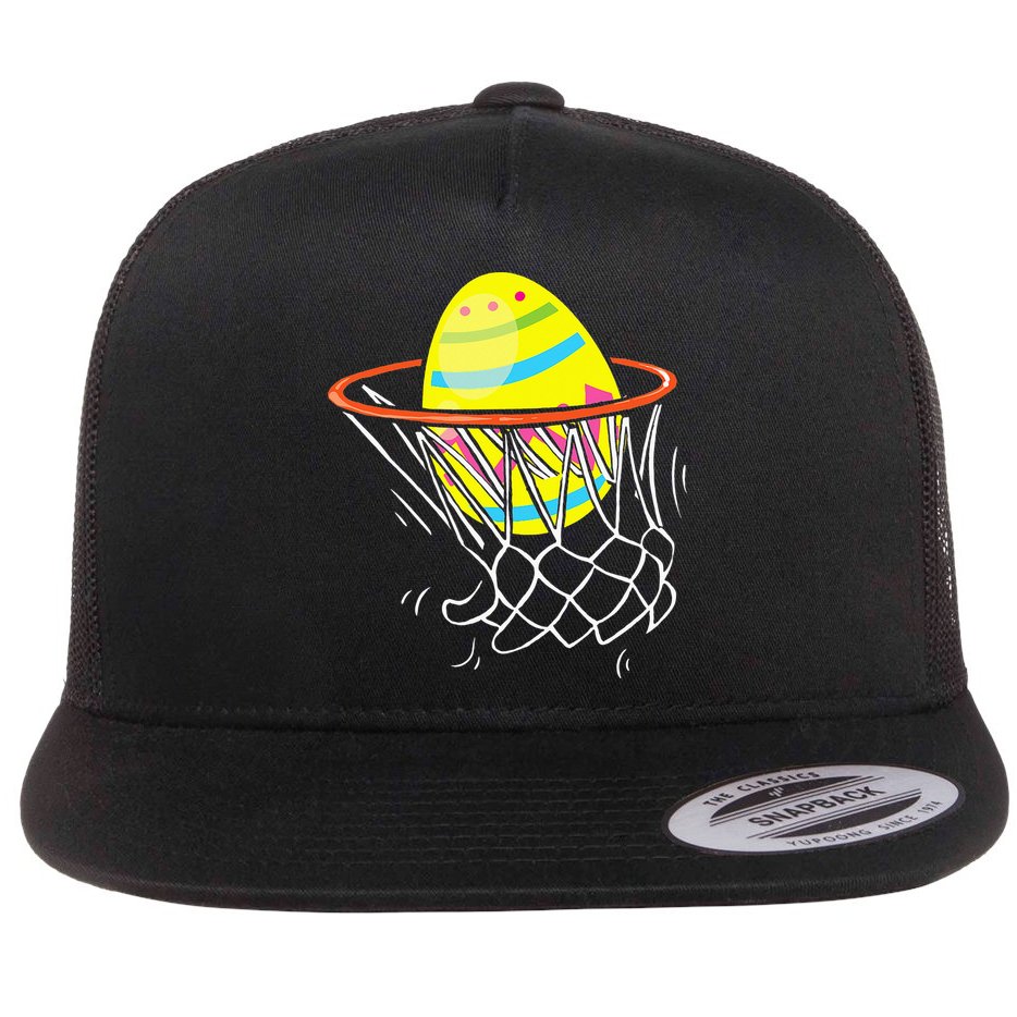 Funny Easter Basketball Egg Hunting Flat Bill Trucker Hat