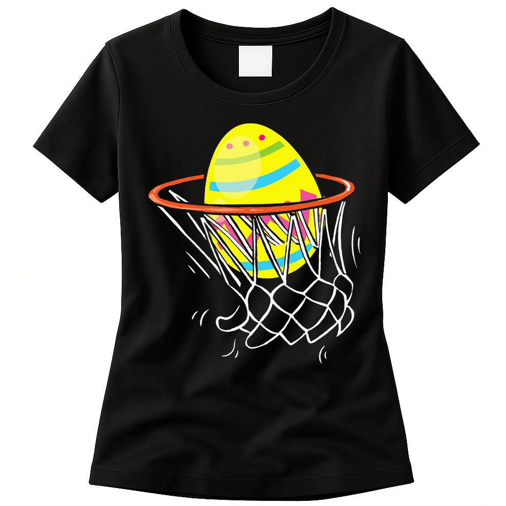 Funny Easter Basketball Egg Hunting Womens T-Shirt