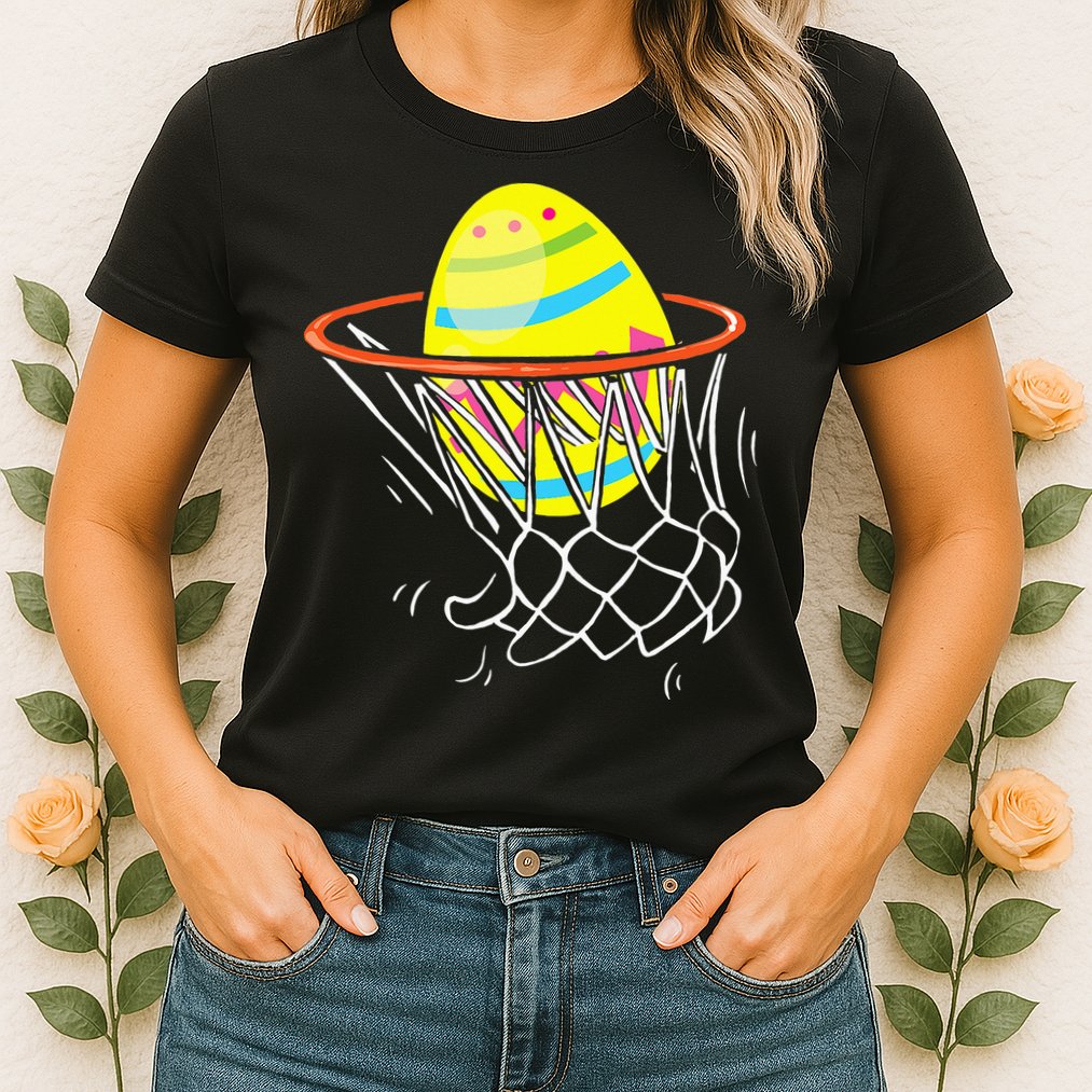 Funny Easter Basketball Egg Hunting Womens T-Shirt