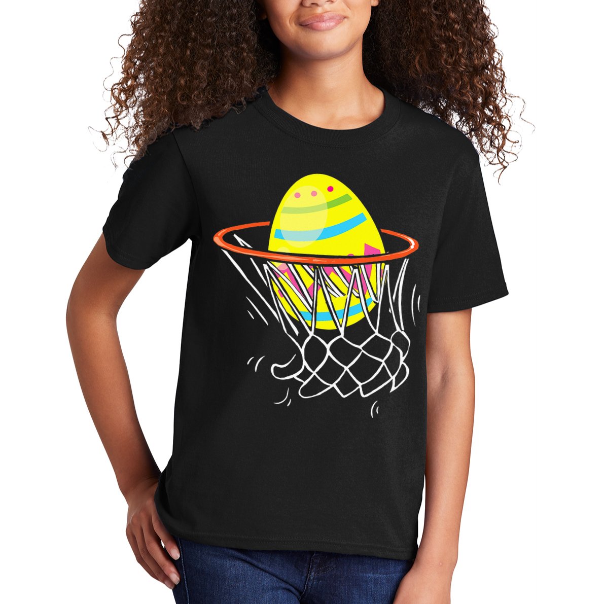 Funny Easter Basketball Egg Hunting Kids T-Shirt