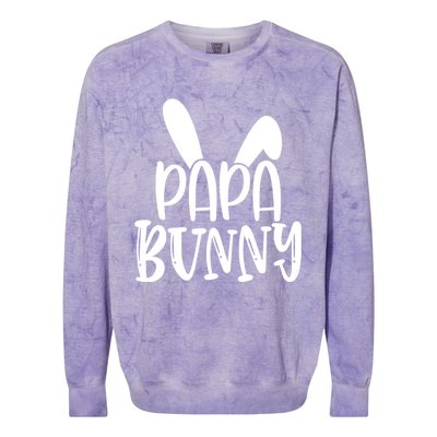 Family Easter Bunny Dad Daddy Happy Easter Papa Bunny Gift Colorblast Crewneck Sweatshirt