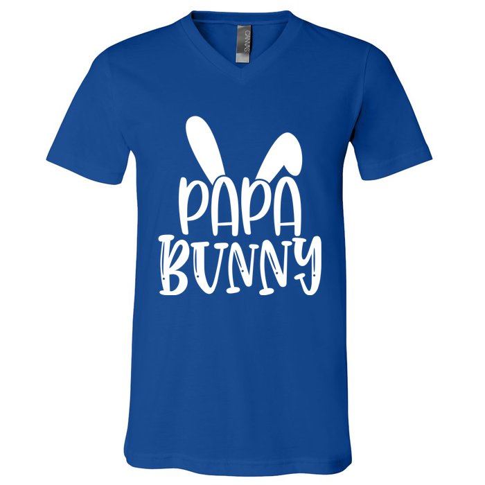 Family Easter Bunny Dad Daddy Happy Easter Papa Bunny Gift V-Neck T-Shirt