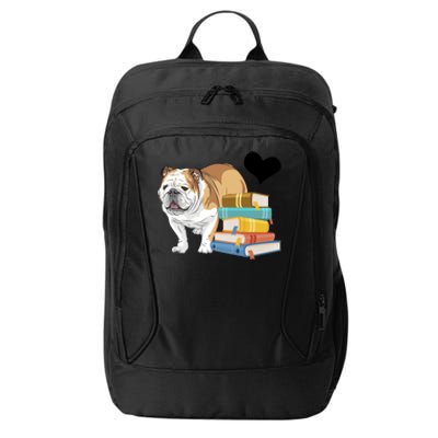 Funny English Bulldog Stack Of Books Book Lover Dog Owner Meaningful Gift City Backpack