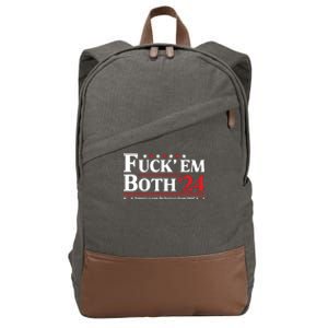 Fuck Em Both 24 America Can Do Better Than This Political Cotton Canvas Backpack