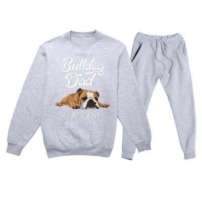 Funny English Bulldog Bulldog Dad Life Is Ruff Premium Crewneck Sweatsuit Set