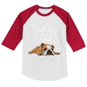 Funny English Bulldog Bulldog Dad Life Is Ruff Kids Colorblock Raglan Jersey