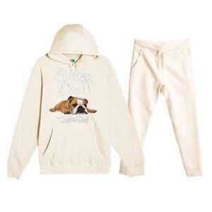 Funny English Bulldog Bulldog Dad Life Is Ruff Premium Hooded Sweatsuit Set