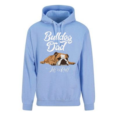 Funny English Bulldog Bulldog Dad Life Is Ruff Unisex Surf Hoodie