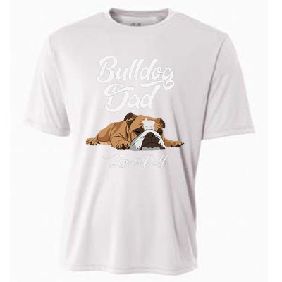 Funny English Bulldog Bulldog Dad Life Is Ruff Cooling Performance Crew T-Shirt