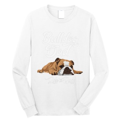 Funny English Bulldog Bulldog Dad Life Is Ruff Long Sleeve Shirt