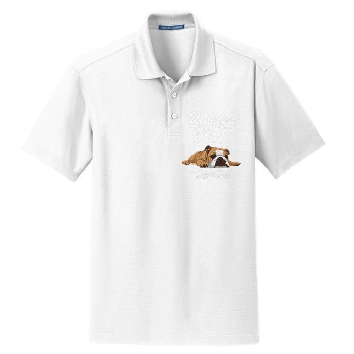 Funny English Bulldog Bulldog Dad Life Is Ruff Dry Zone Grid Polo