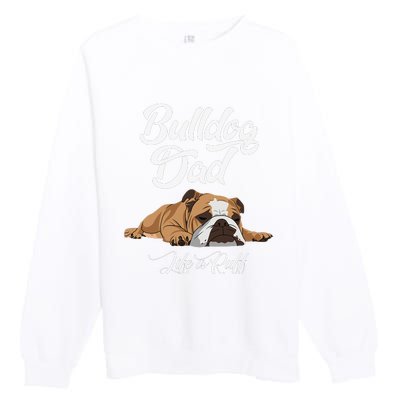 Funny English Bulldog Bulldog Dad Life Is Ruff Premium Crewneck Sweatshirt